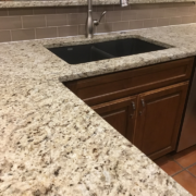 Granite kitchen countertop with undermount sink